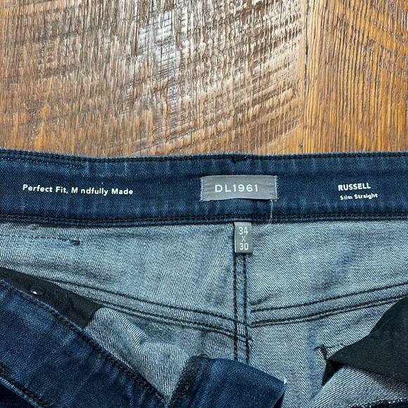 Dark Wash DL1961 Slim Strait Jeans 34x30 - Picture 4 of 7